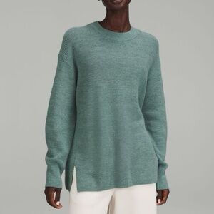 Merino Wool-Blend Ribbed Crewneck Sweater